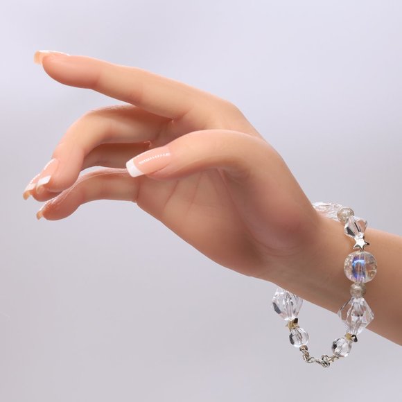 3 Piece Set, Crystal, Silver & Clear Spacers. Necklace, Bracelet & Earrings. - Picture 8 of 9